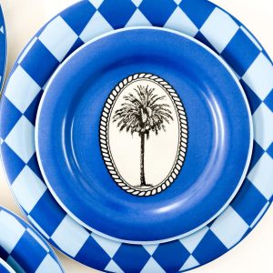 Dessert Palm Plate set (Blue Edition) 2pcs