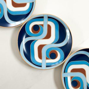 Retro Ribbon (Sky Blue) Plate 1pc