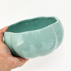 Teal Floral Glaze Bowl (Large) 1pc