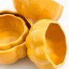 Ochre Floral Glaze Bowl set 2pcs